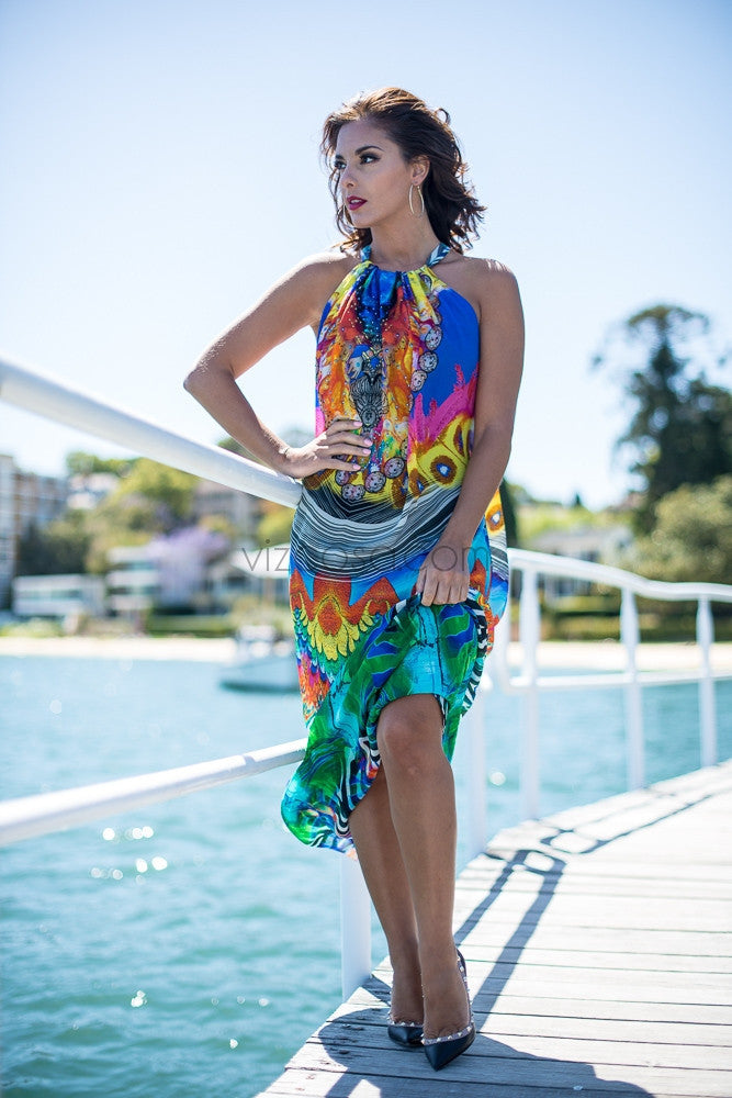 ARUBA Drawstring Dress-Vizcosa