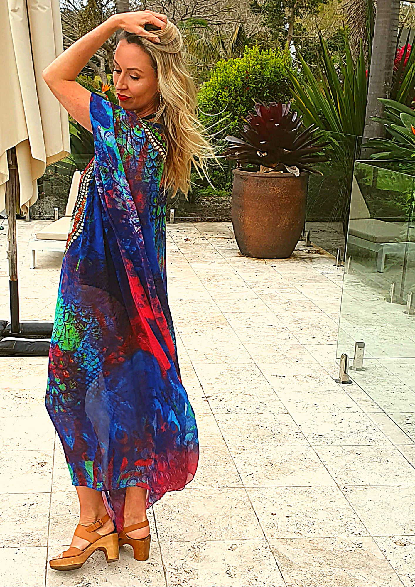 RAINBOW KAFTAN Dark blue