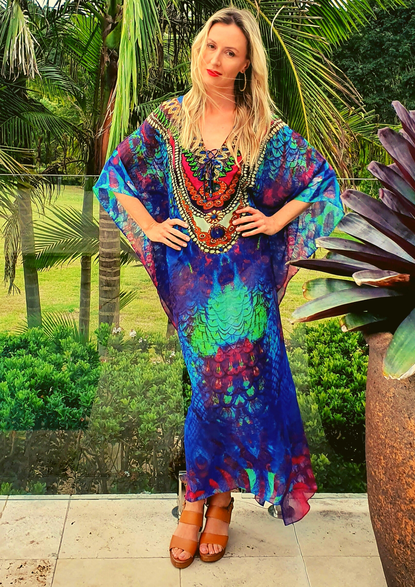 RAINBOW KAFTAN Dark blue