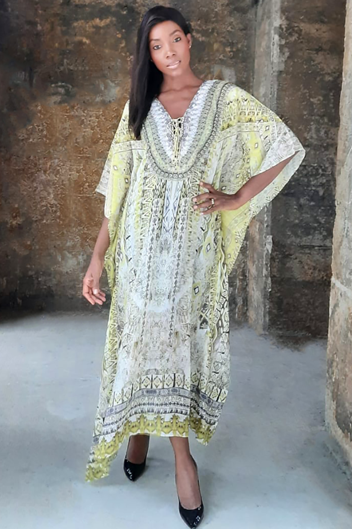 New...VERSAILLES Silk Kaftan