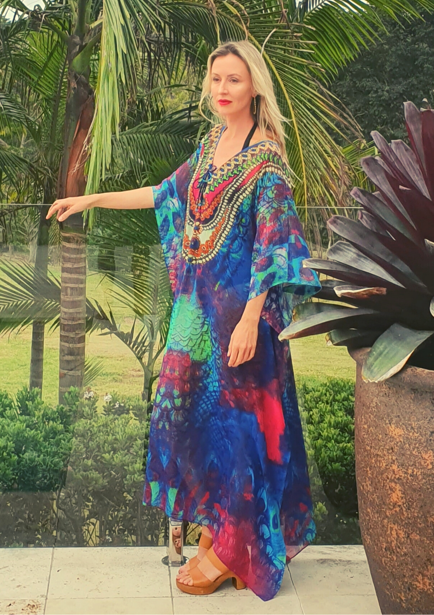 RAINBOW KAFTAN Dark blue