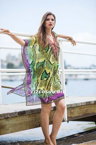 KARIJINI Short Kaftan-Vizcosa 